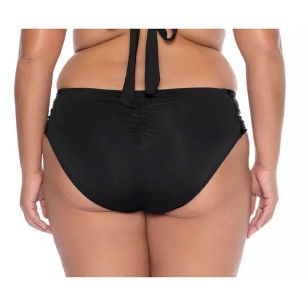 BECCA ETC Black Color Code Shirred Side‎ Tab Hipsters Plus Size 2X